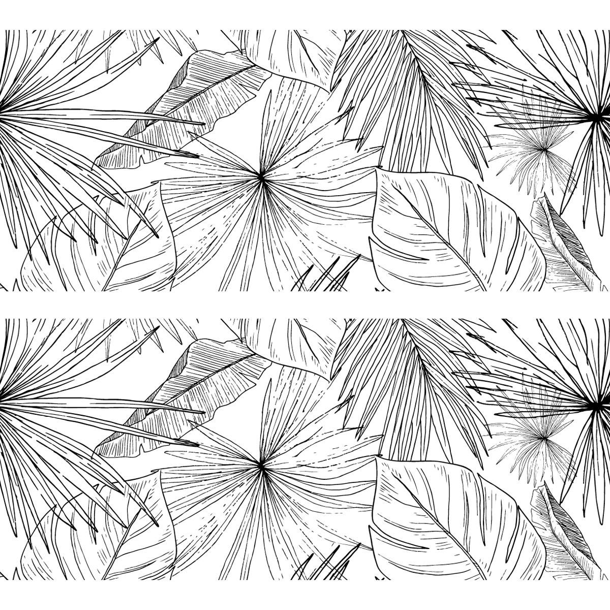 LÄMNAR SVART - Bandeau PVC lot de 2 : L 70cmxH 30cm Noir Feuillage Végétal