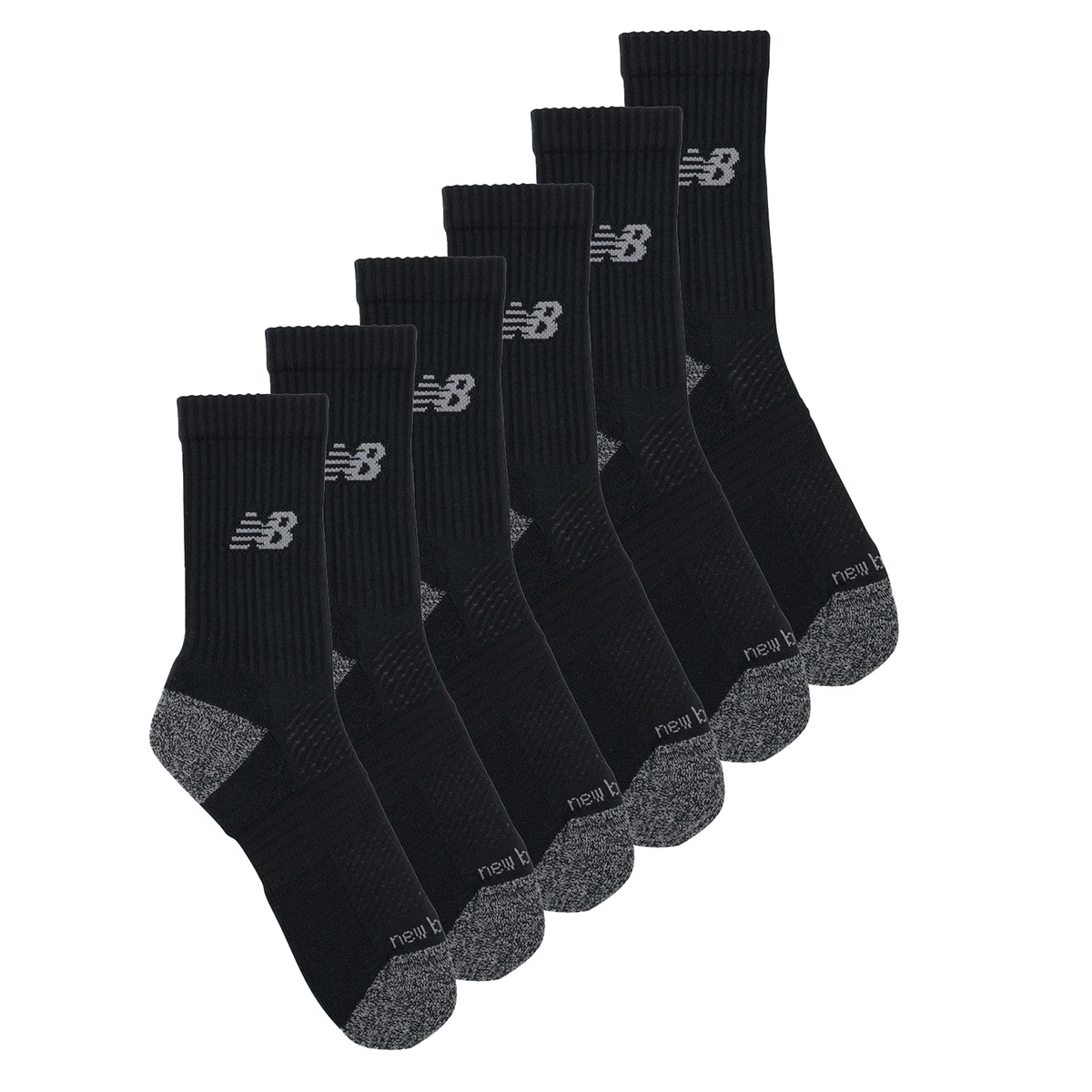 New Balance - ACTIVE CUSHION CREW SOCKS 3 PACKS - Black