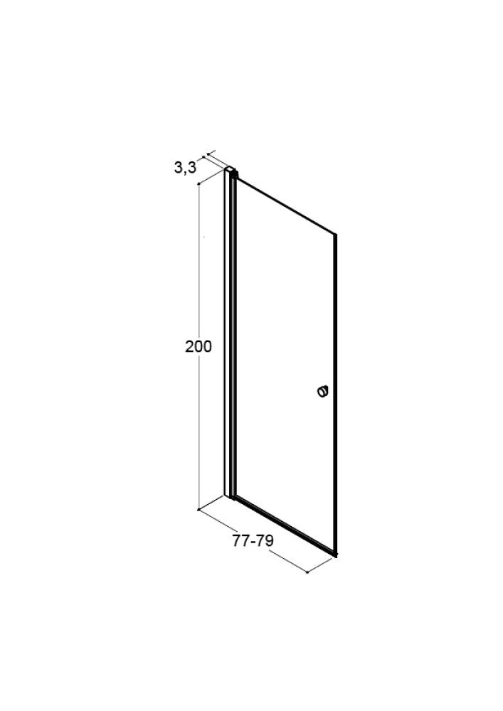 DUSJDØR SCANBAD FLEXI E80 HALVRUND KLARGLASS 80CM SVART