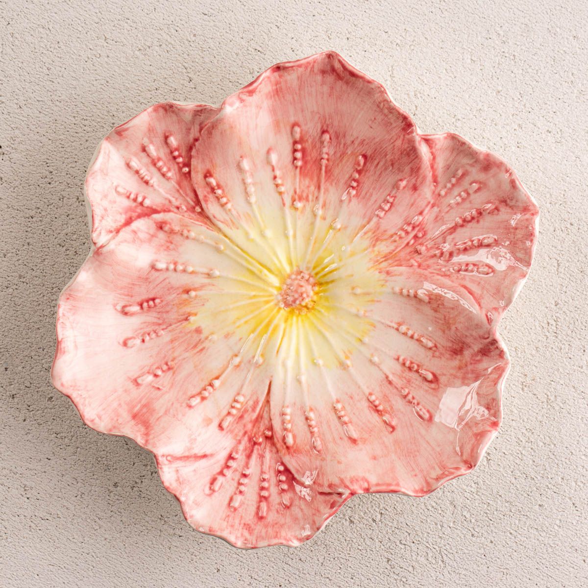 Taca dekoracyjna FOLAR kwiat różowa 18,5x17,5x3cm