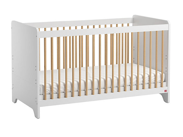 Lit bebe evolutif Vox Leaf - Blanc et bois