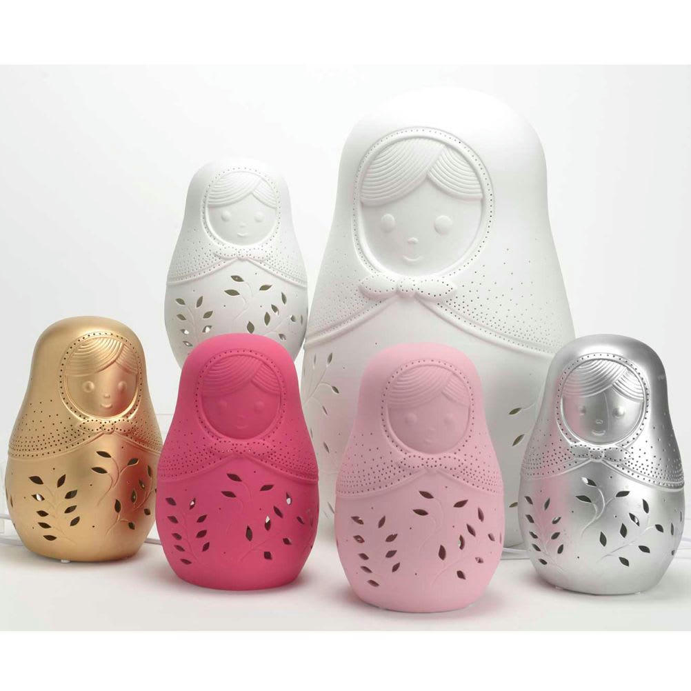 POUPÉE RUSSE - Lampe à poser blanche format XXL H46cm