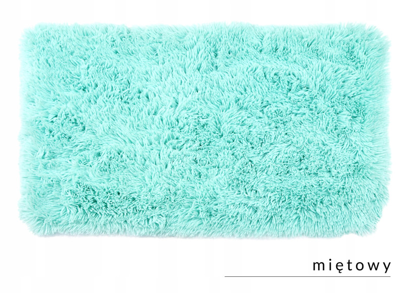 Miękki pluszowy modny dywan Megan 50x80 mięta