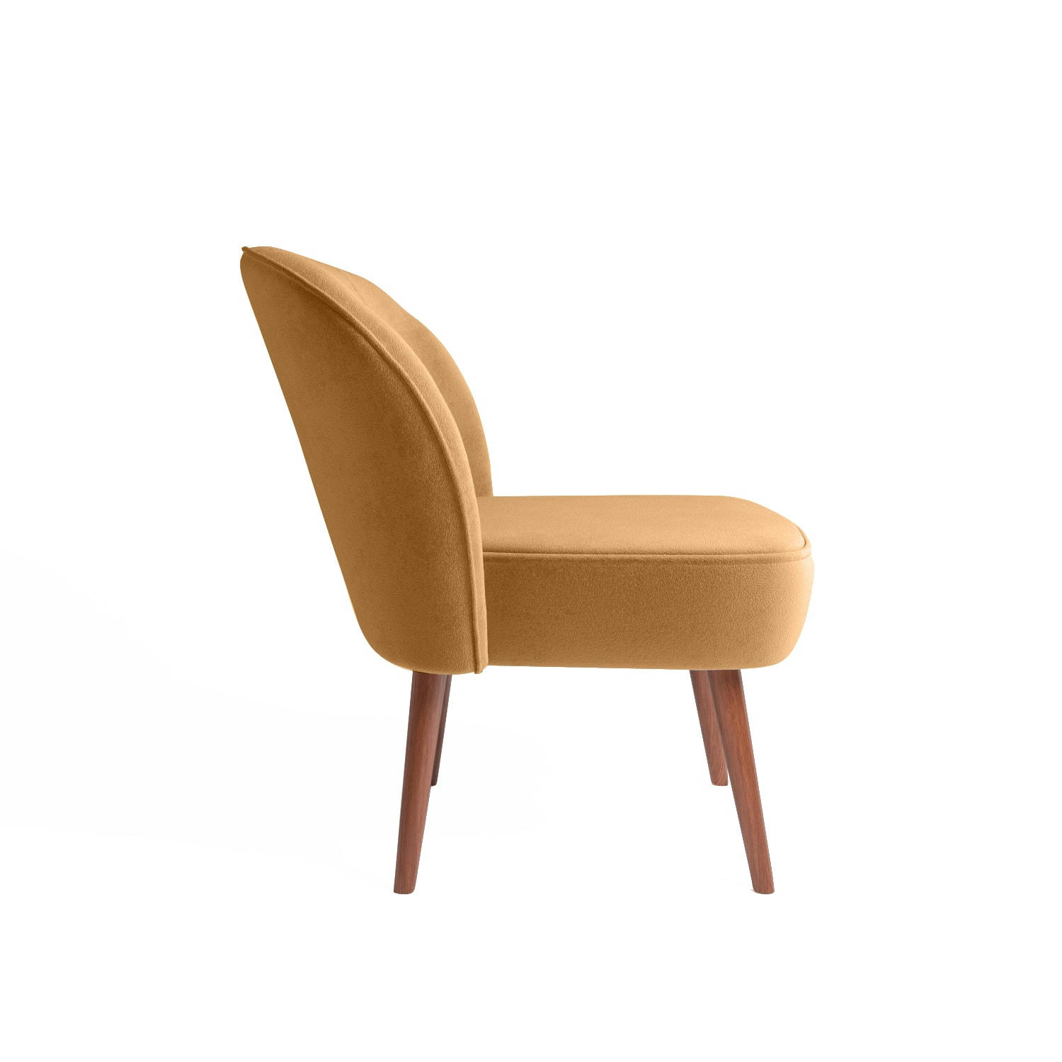 JANE - Petit fauteuil de salon en velours camel