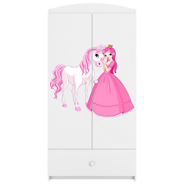Armoire pour enfants Babydreams Armoire à portes battantes Princesse I Blanc