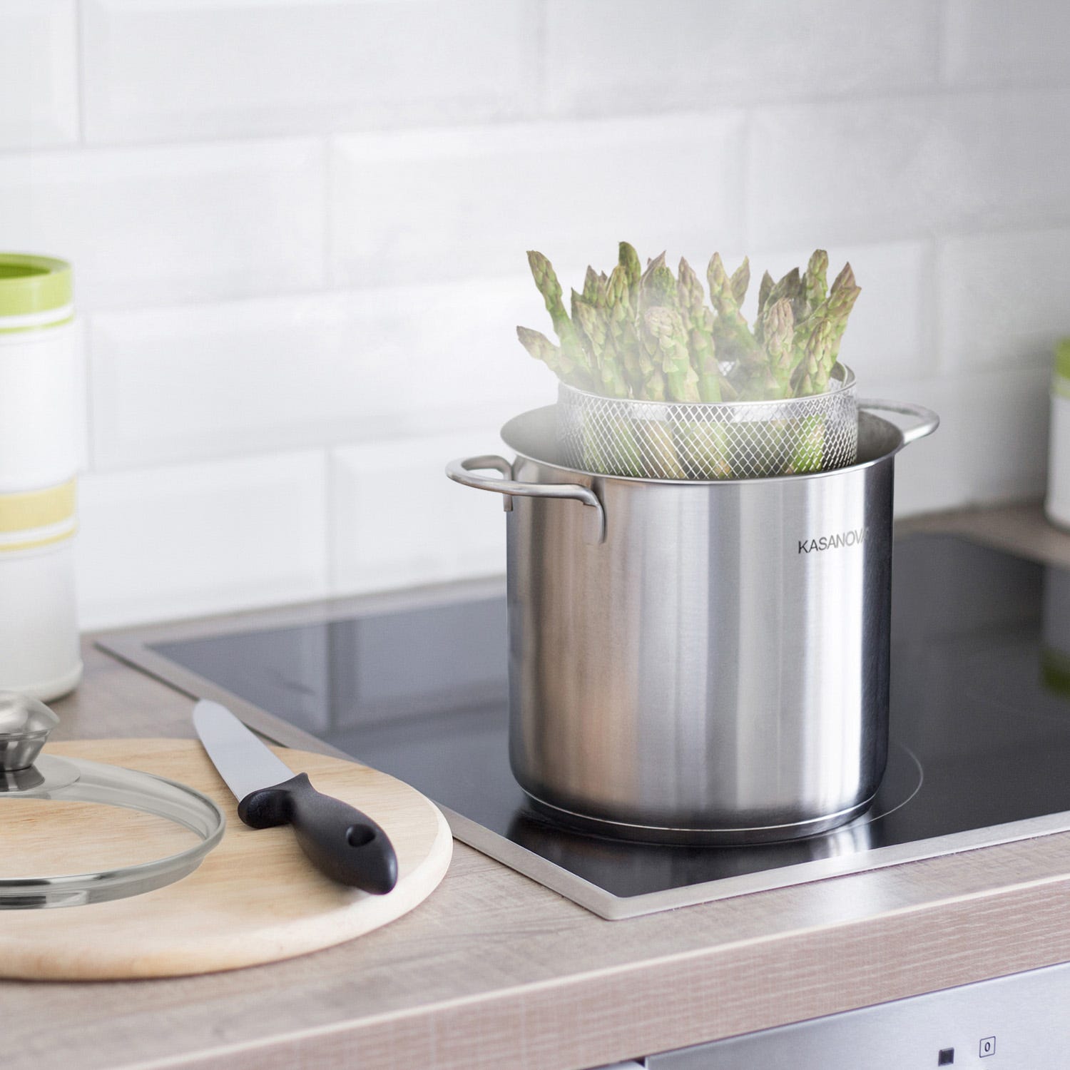 Pentola alta per asparagi acciaio inox