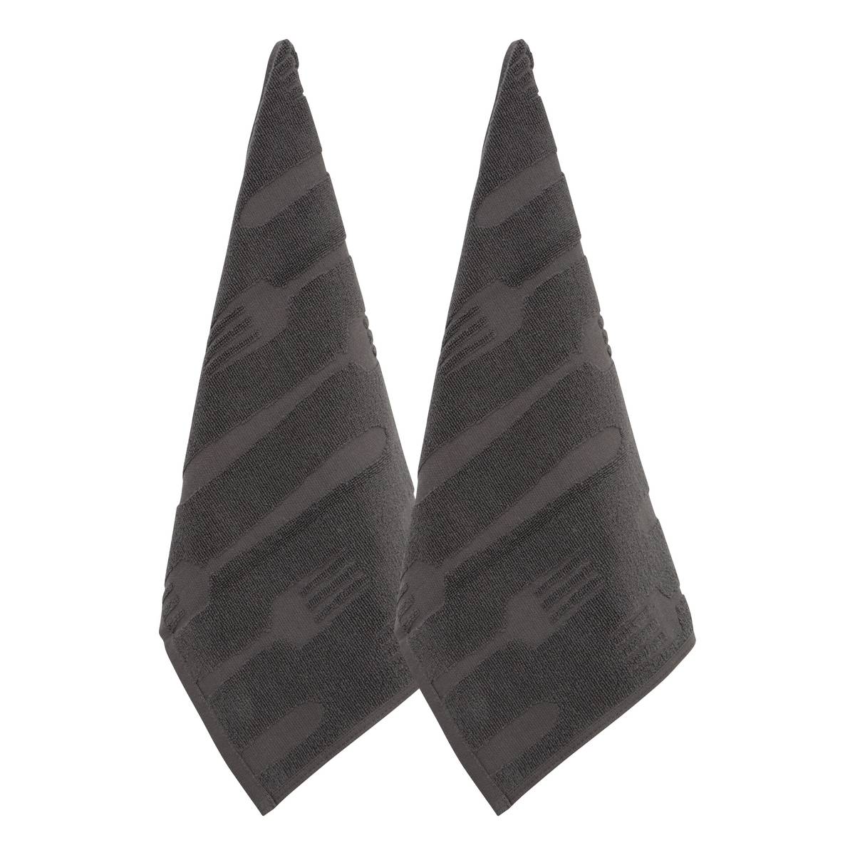 Set of 2 "Terry" Tea Towels Gray, 400 g/m2, 70x45 cm