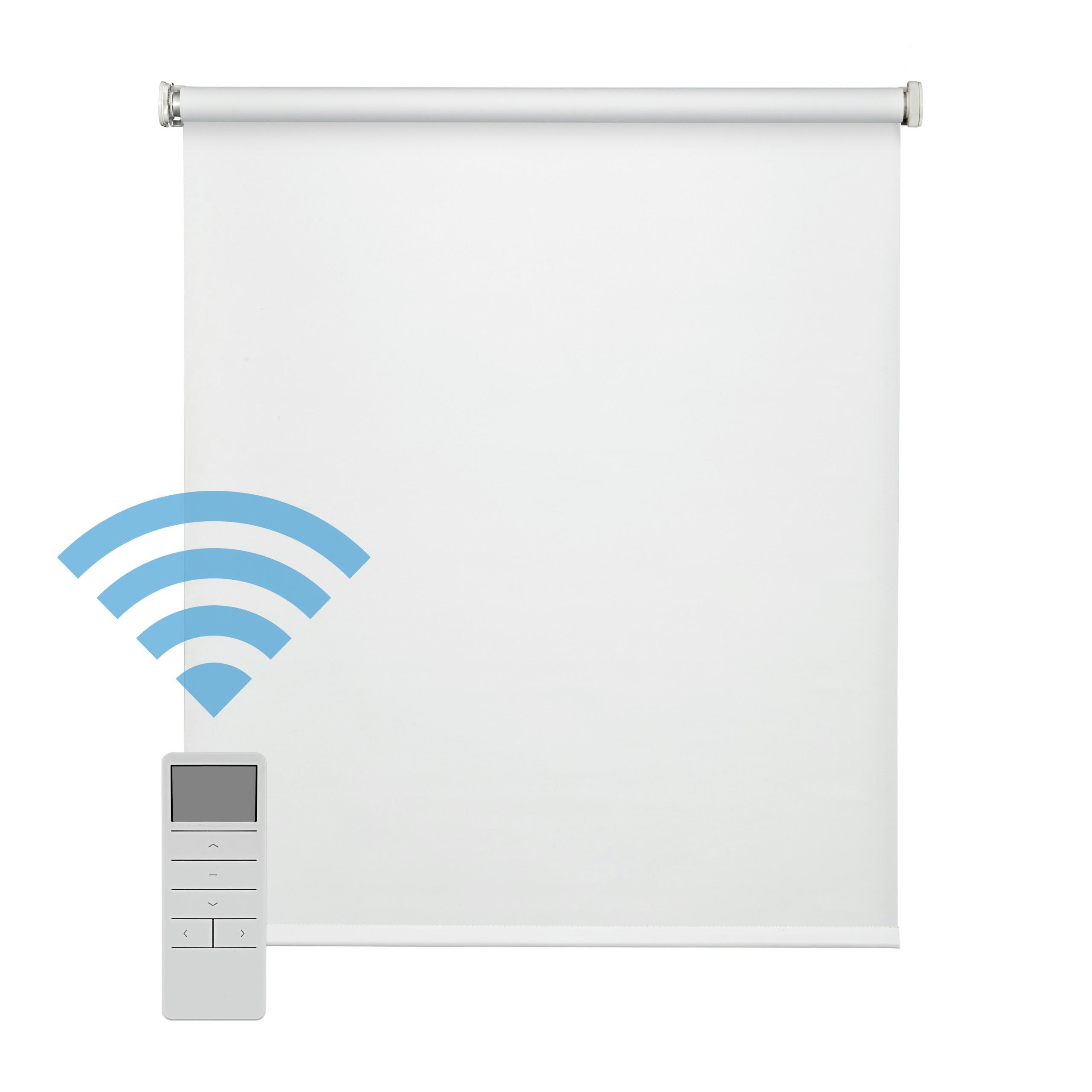 BLACKOUT MOTORISÉ - Store enrouleur motorisé occultant blanc 105 x 190 cm