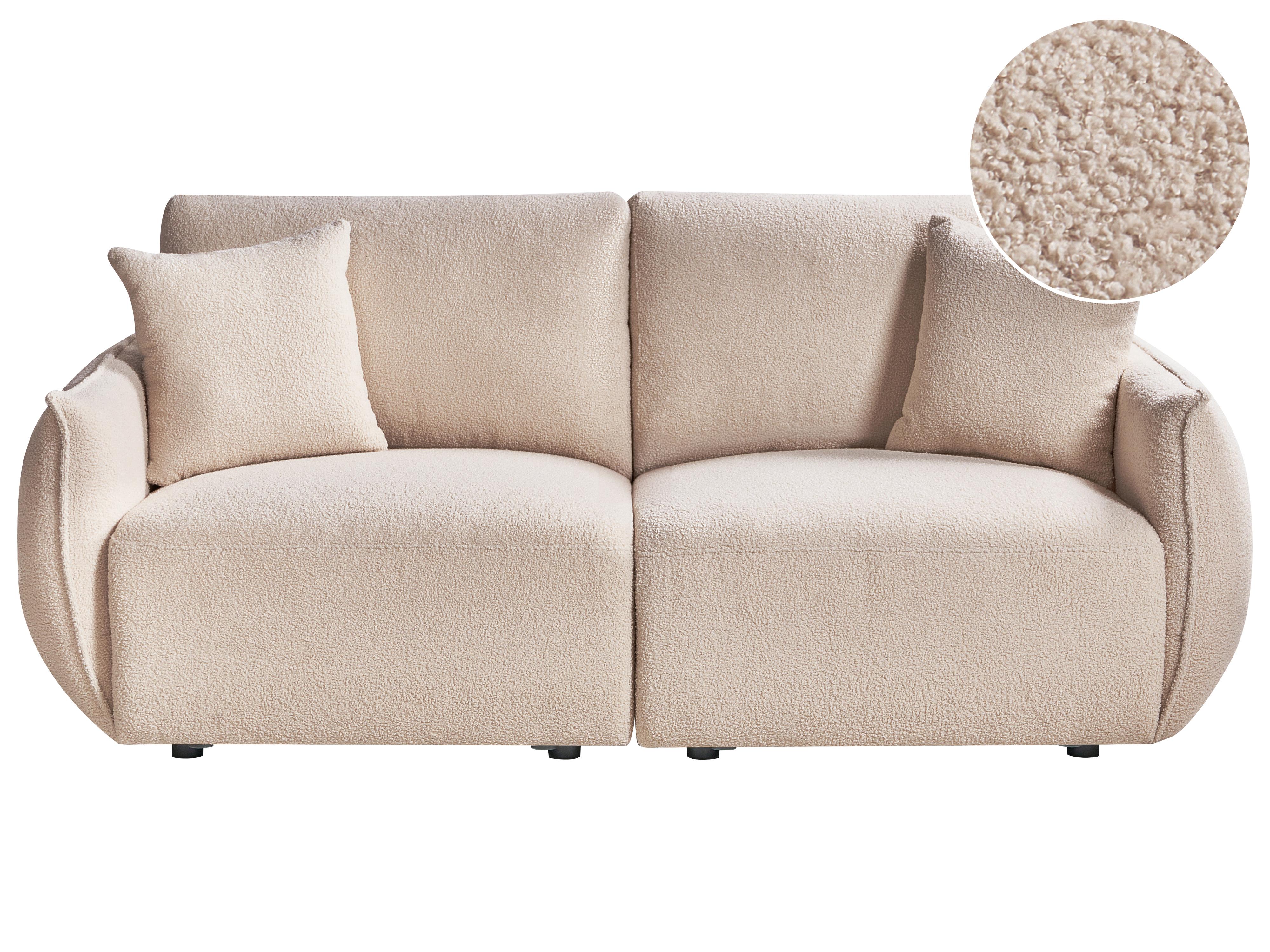 Modular Sofa 2 Seater MESNALI Boucle Beige