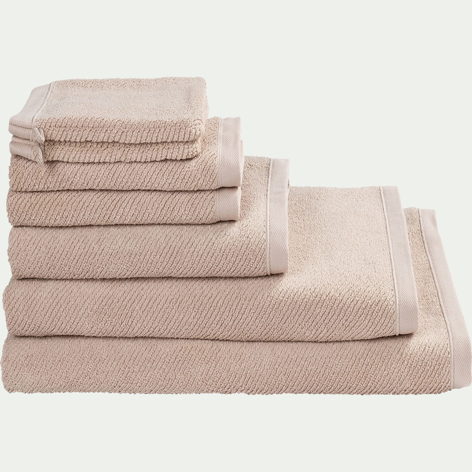 COLINE - Drap de bain en bouclettes de coton bio - beige alpilles 90x150cm