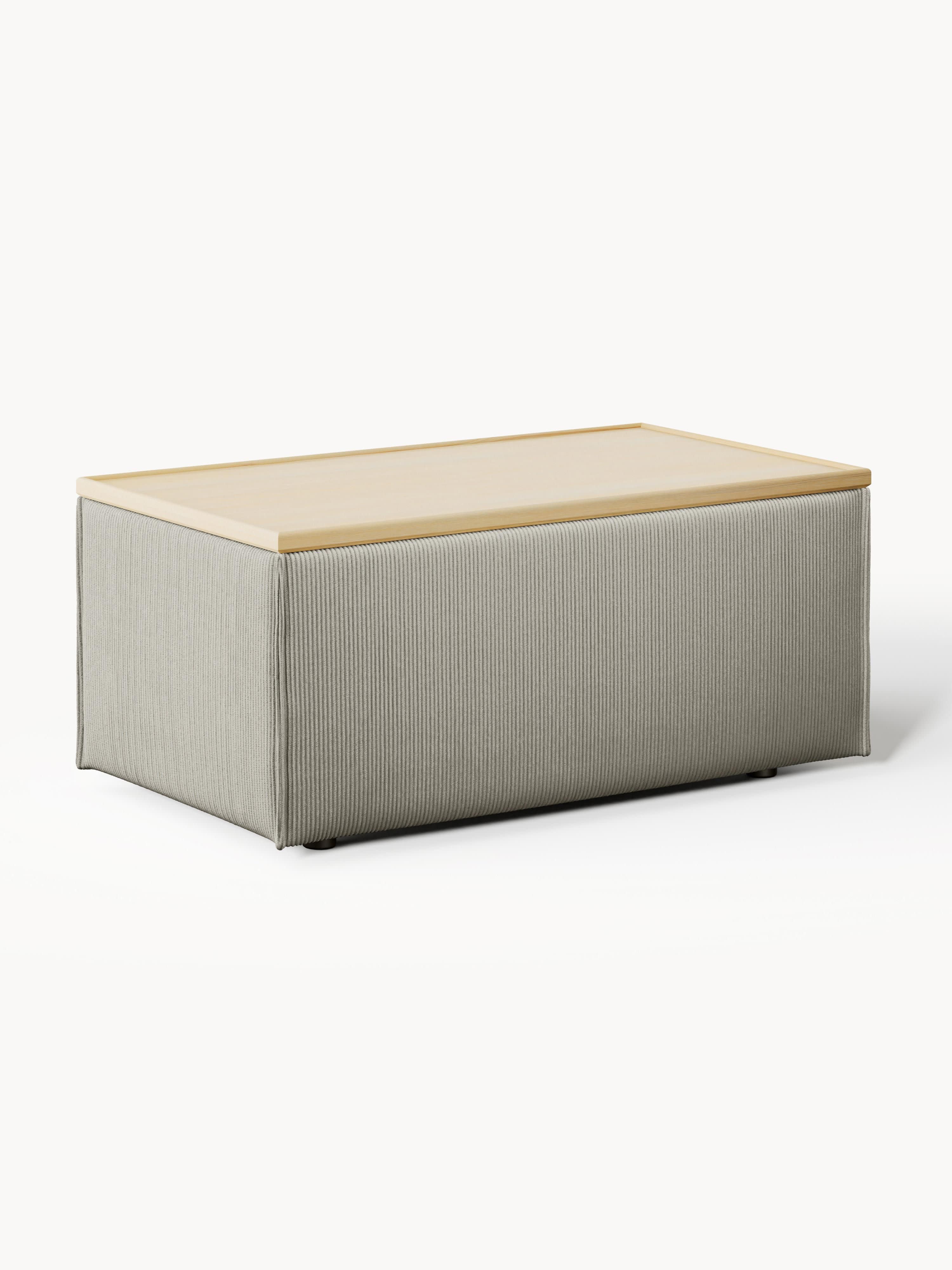 Sofa-Hocker Lennon aus Cord mit Stauraum