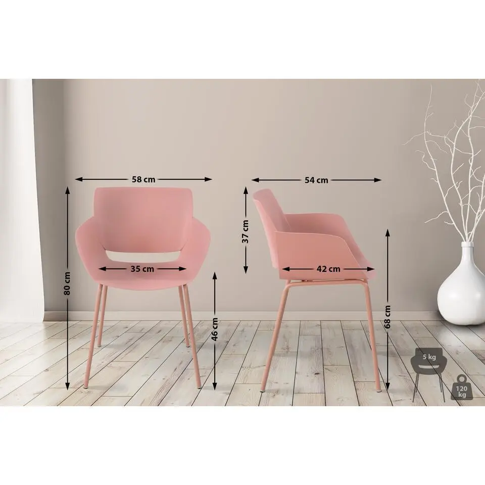CLP Eetkamerstoel Alpena Kunststof - roze