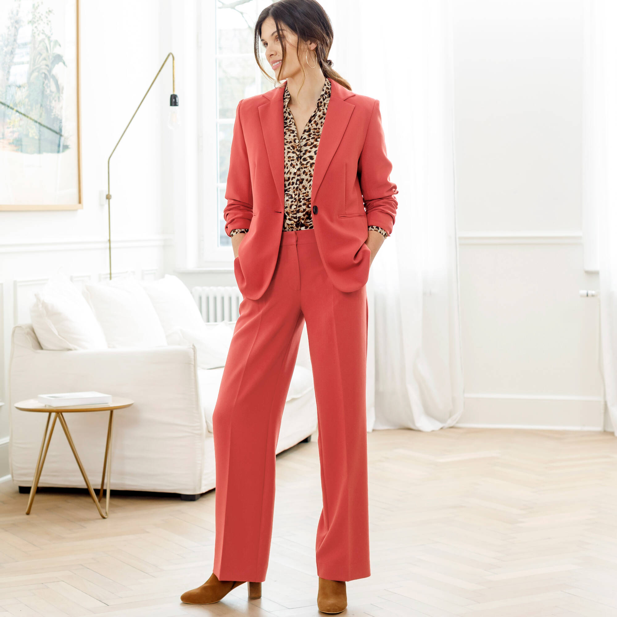 Veste blazer fluide, manches longues
