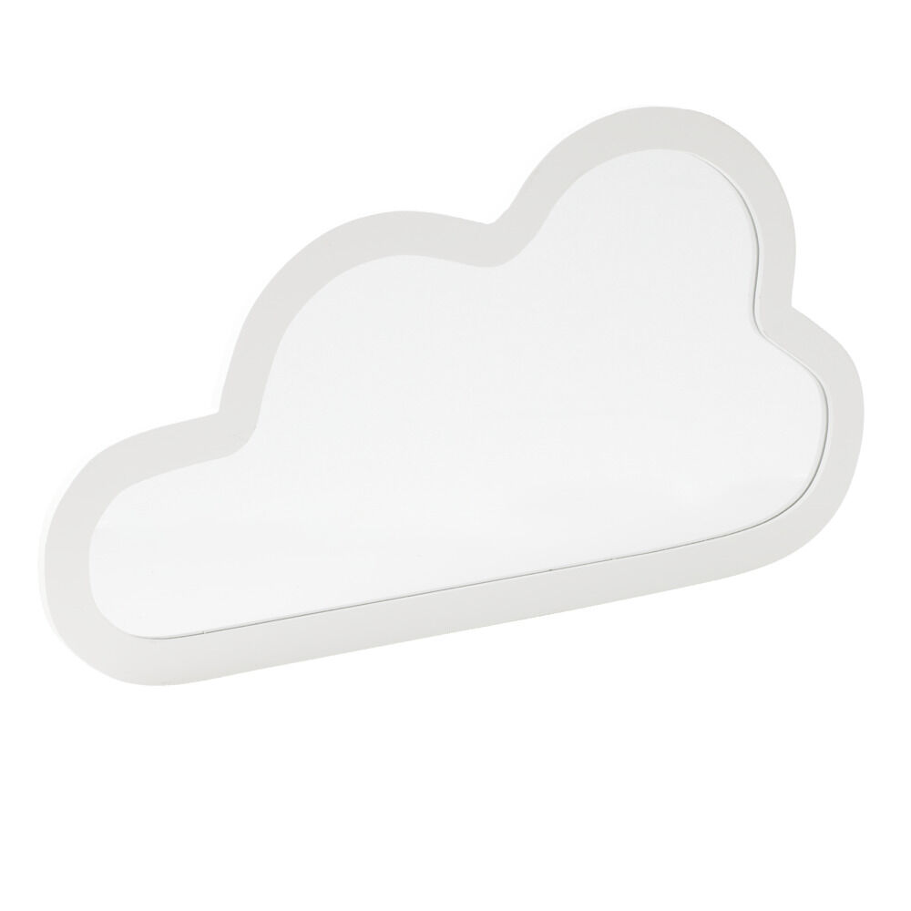 Miroir forme nuage bord bois blanc 45xH24cm