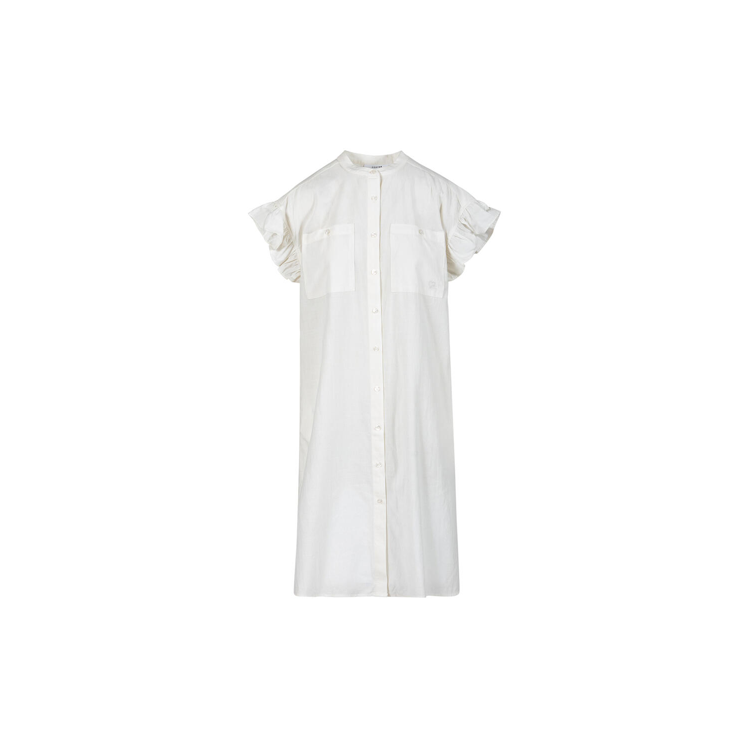 GWEN solid shirt dress, white