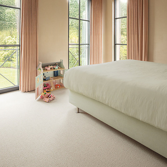 Moquette pure laine vierge bouclée - Mallow - Nude - Rouleau de 4m x 6m