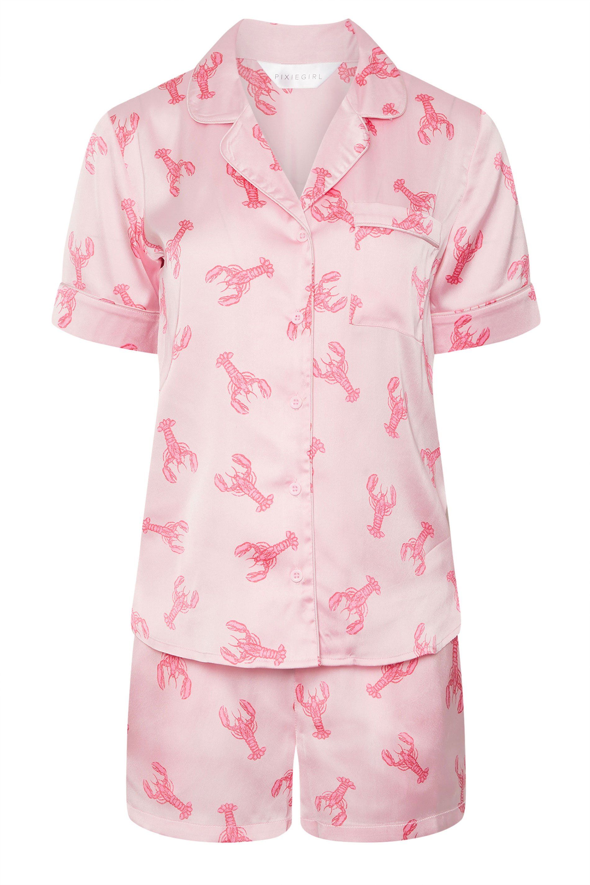 PixieGirl Petite Satin Lobster Pyjama Set