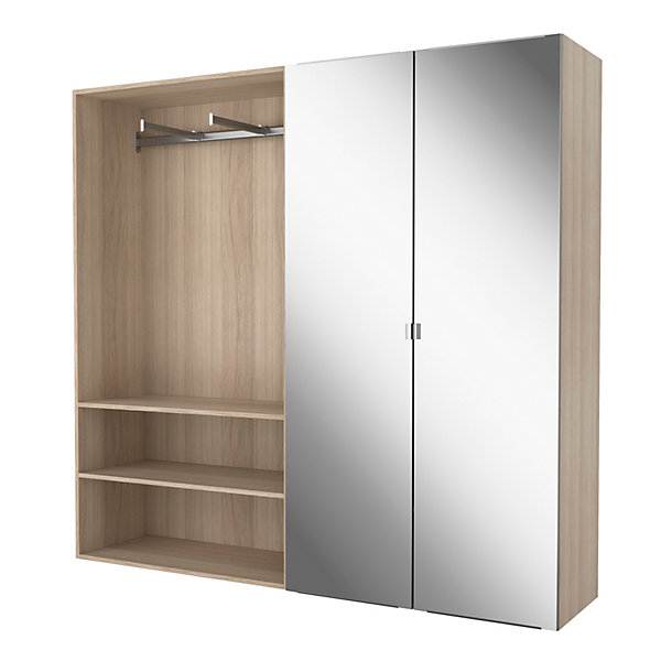 Armoire semi-ouverte effet chêne GoodHome Atomia H. 187,5 x L. 200 x P. 45 cm