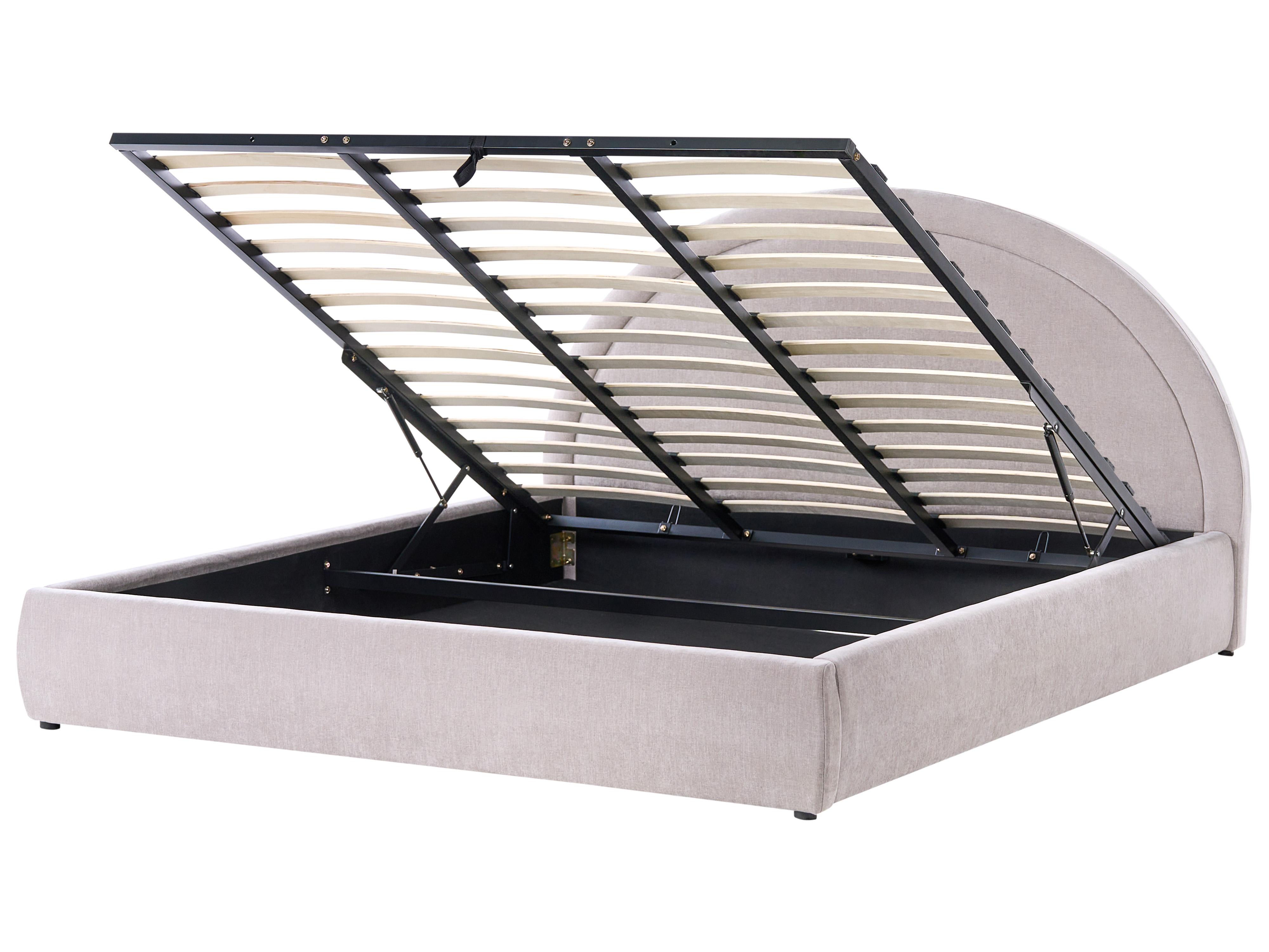 Ottoman Bed Chenille MOUZON 160 x 200 cm (EU King Size) Taupe