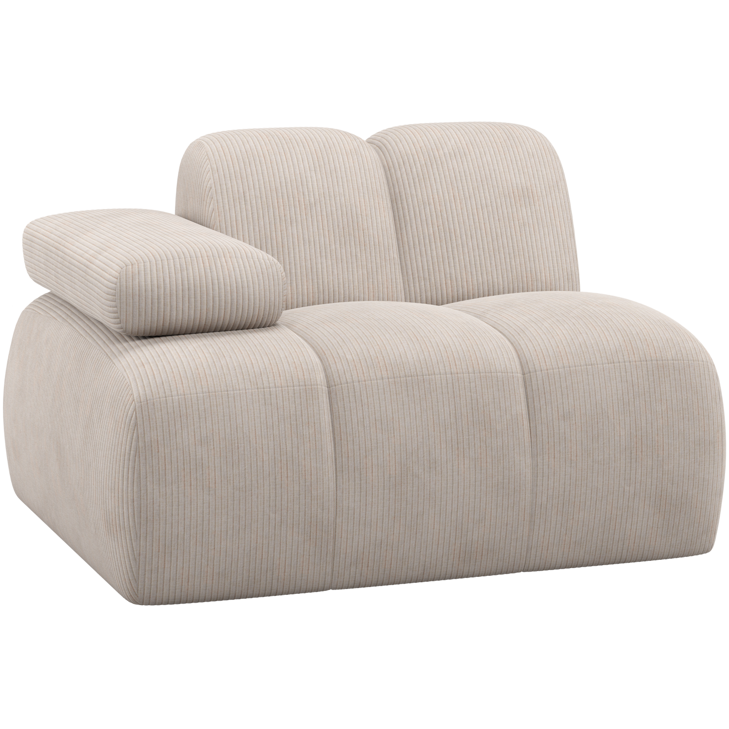 WOOOD 1-zits element bank arm links Mojo - Bouclé - Ecru - 74x124x97