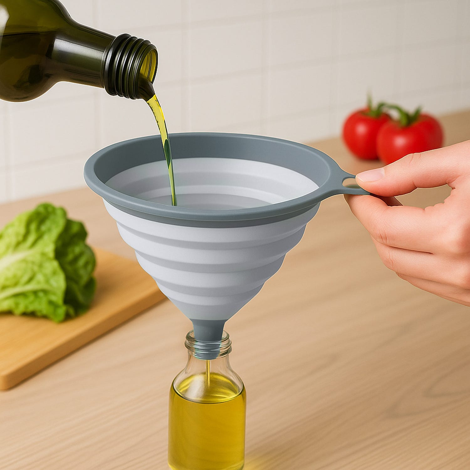 Imbuto salvaspazio pieghevole grigio