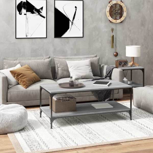 Stolik kawowy Szary 80 x 50 x 40 cm Materiał drewnopochodny vidaXL