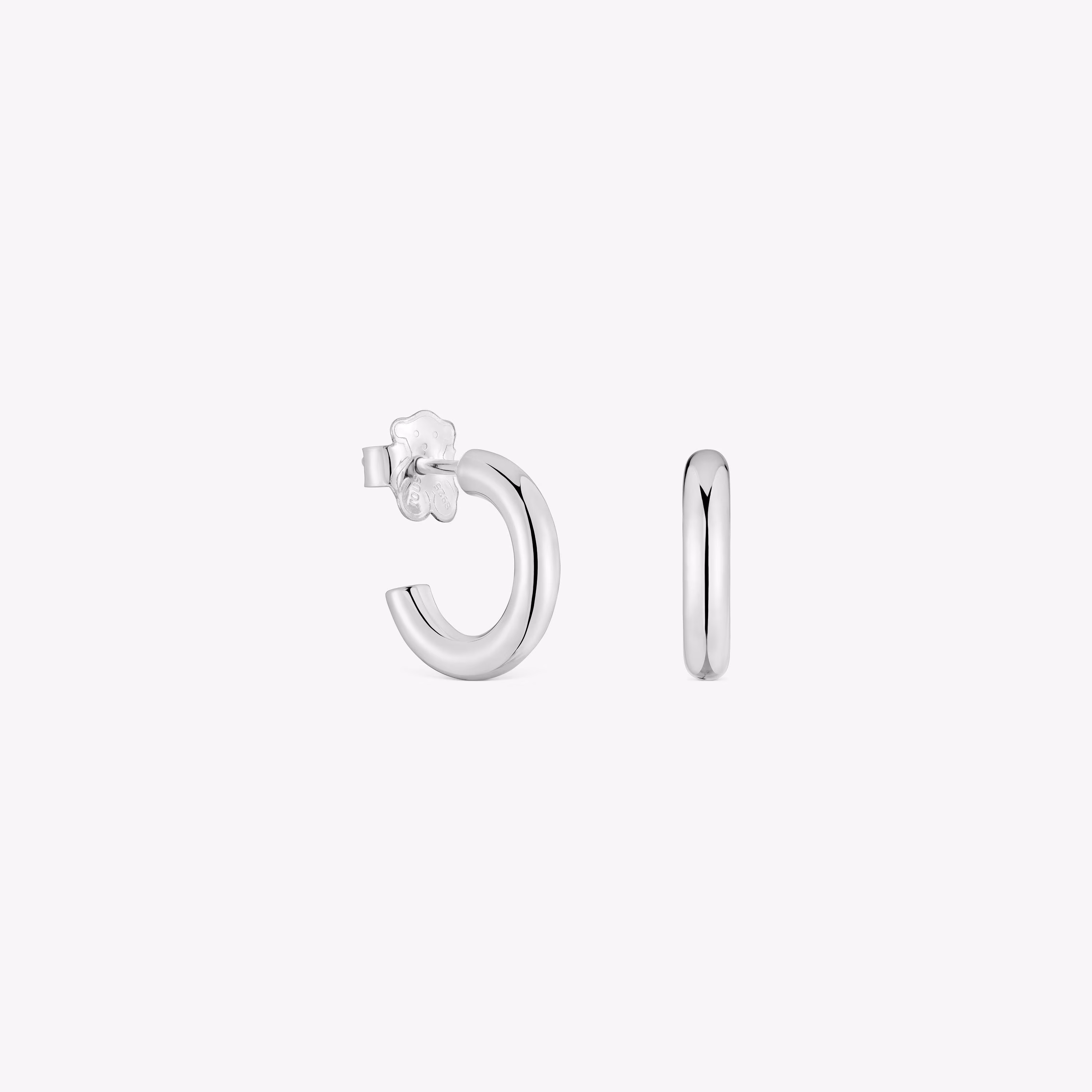 Pendientes aro cortos de plata 8 mm Basicos
