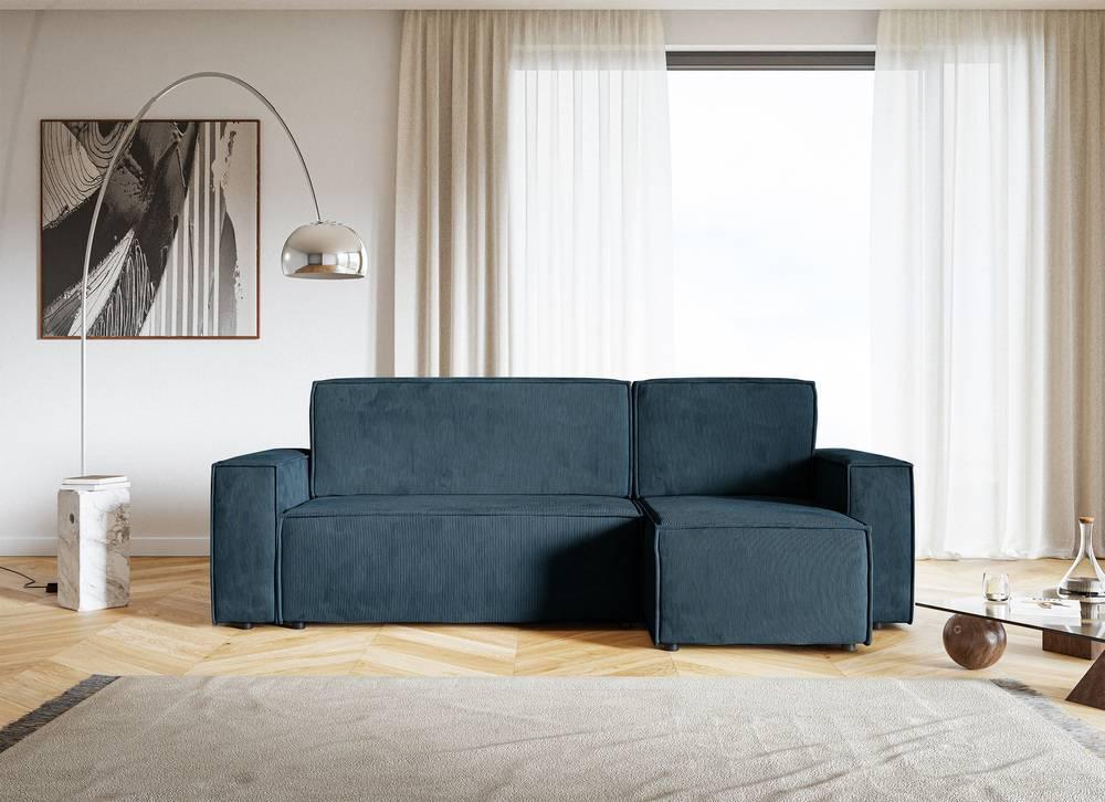 Hoekbank met slaapfunctie Crusado links/rechts chenille