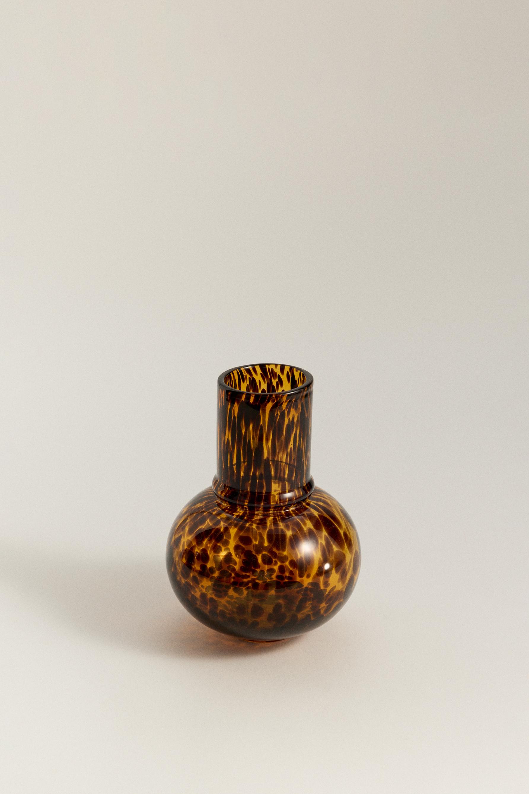 Jarrón cuello alto animal print 23 x 18 cm