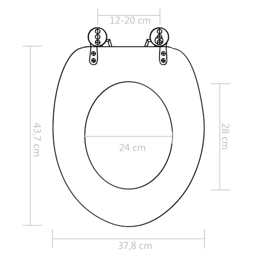 NNEVL WC Toilet Seat with Soft Close Lid MDF Muschel Design