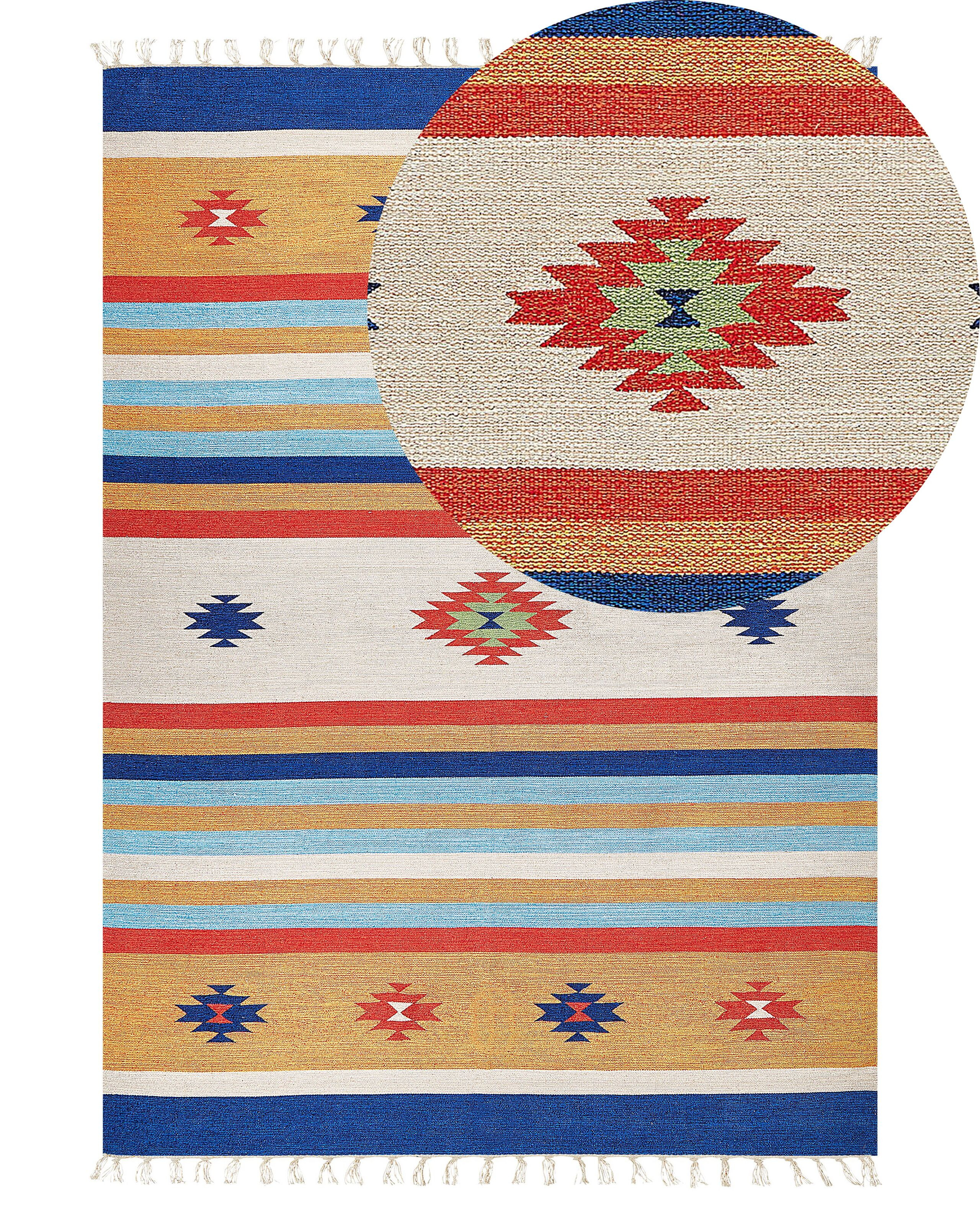 Dywan bawełniany kilim 140 x 200 cm wielokolorowy