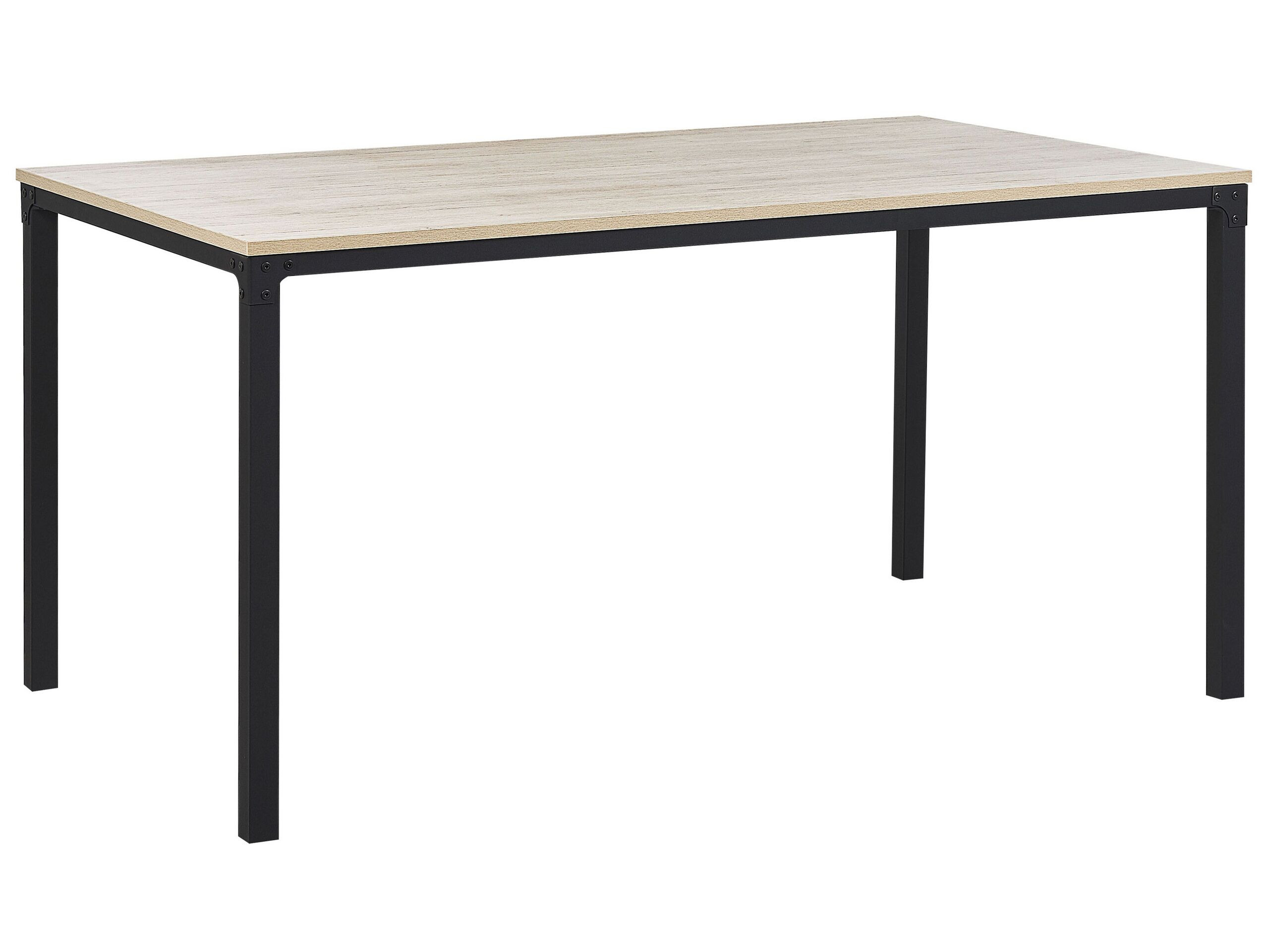 Stół do jadalni metal 150x90 jasne drewno