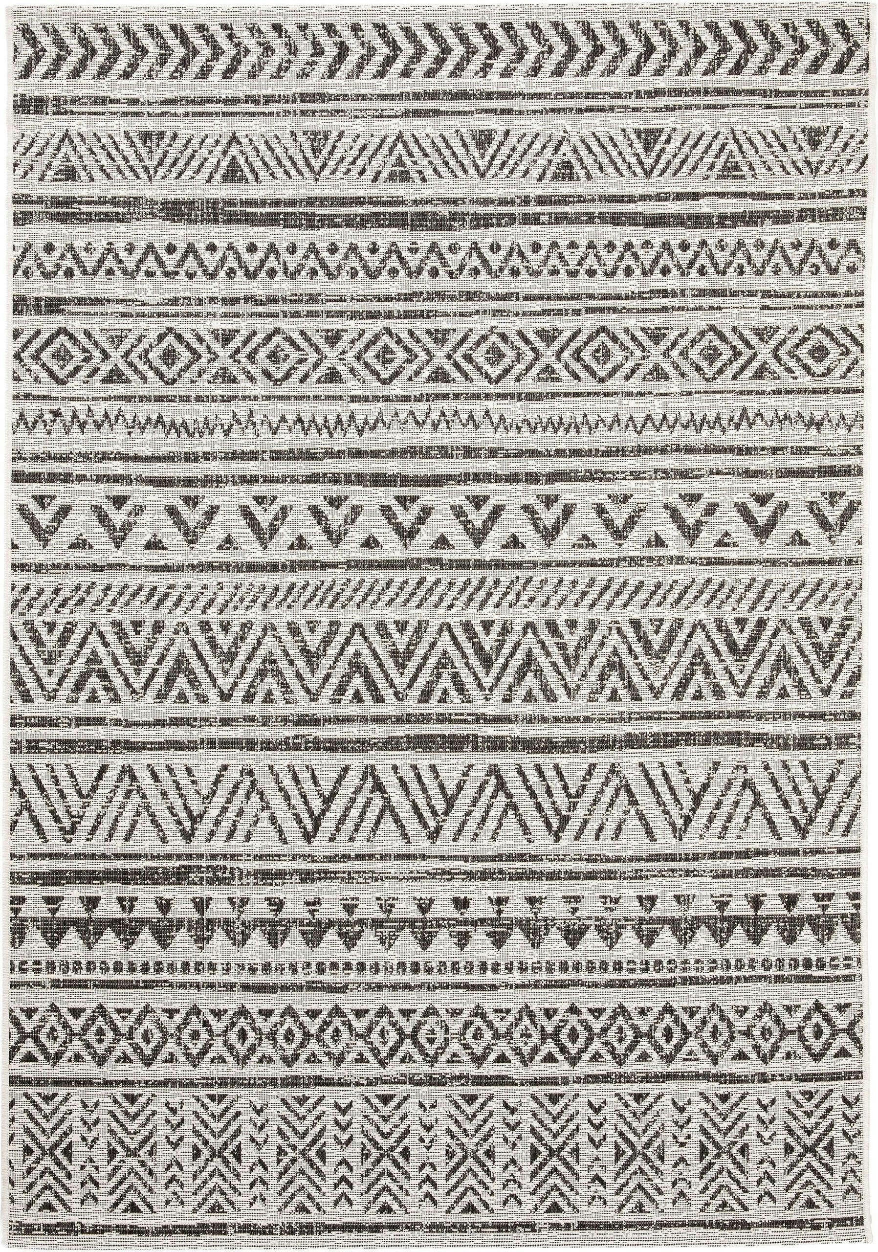 CLEO - Tapis d'extérieur & intérieur blanc & noir 160x230