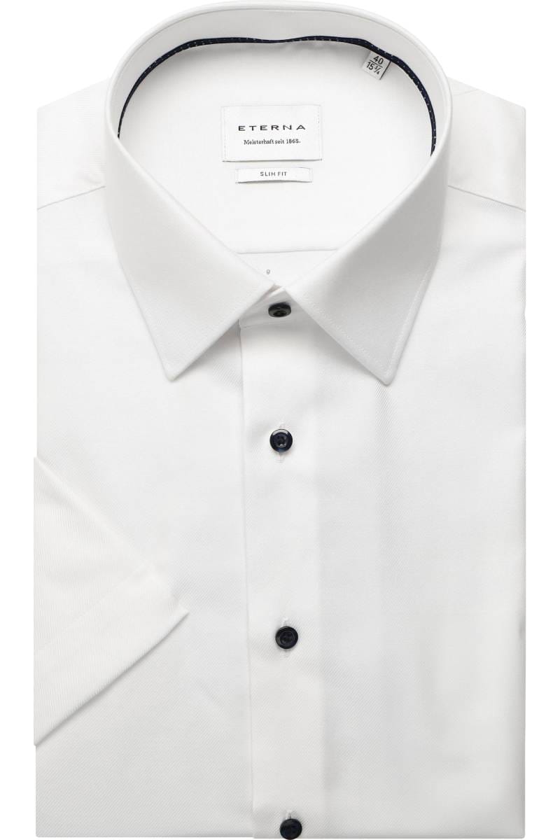 ETERNA Slim Fit Hemd weiss, Strukturiert
