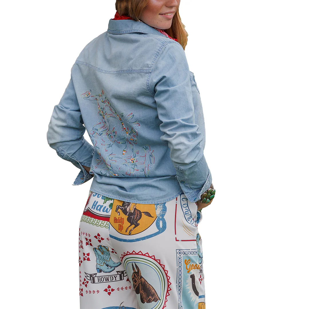 Женская джинсовая рубашка с длинными рукавами и застежкой на кнопках Tasha Polizzi Denim Lyle