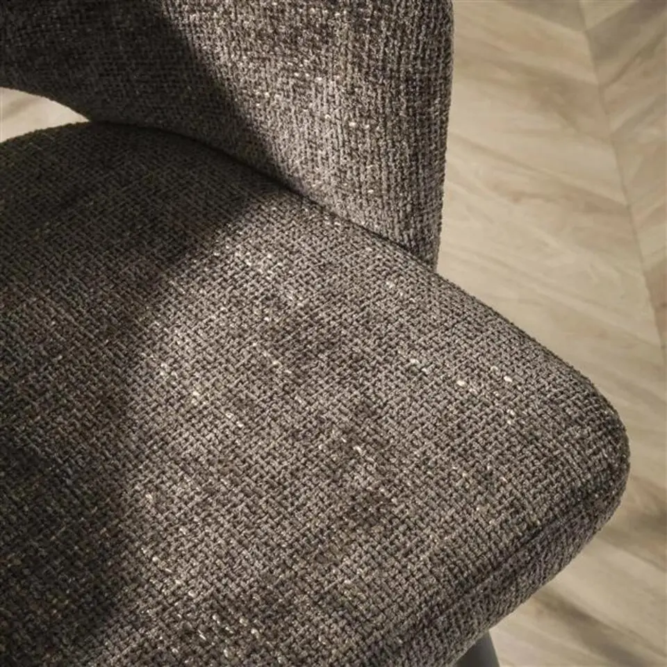 Hoyz Collection - Barstoel Boucle Salon - Tissee Cargo Bruin - Set van 2