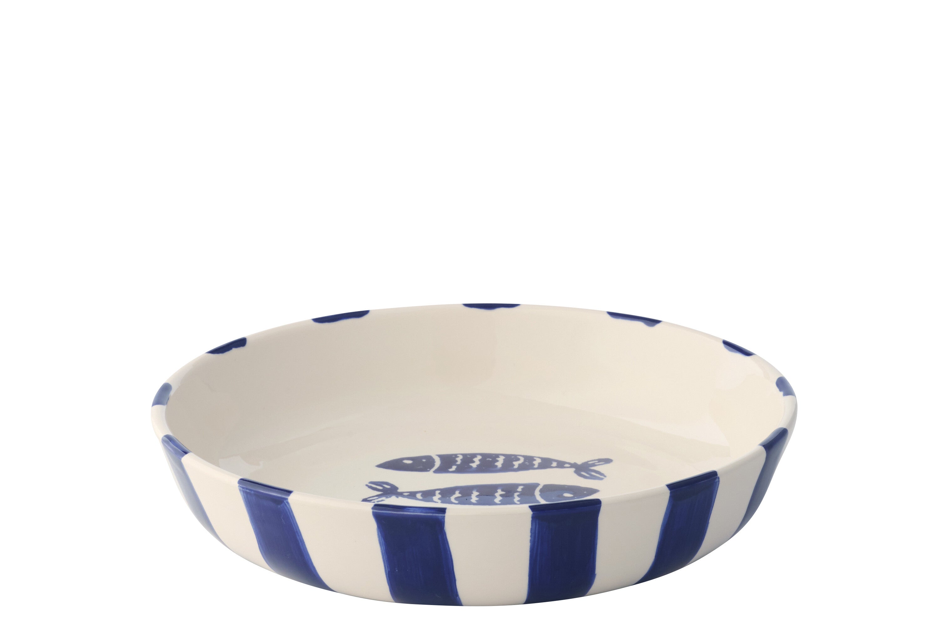 J-Line bord Diep Vis - keramiek - donkerblauw