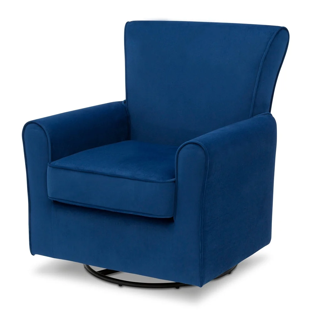Delta Children Elena Glider Swivel Rocker Chair, Blue Velvet