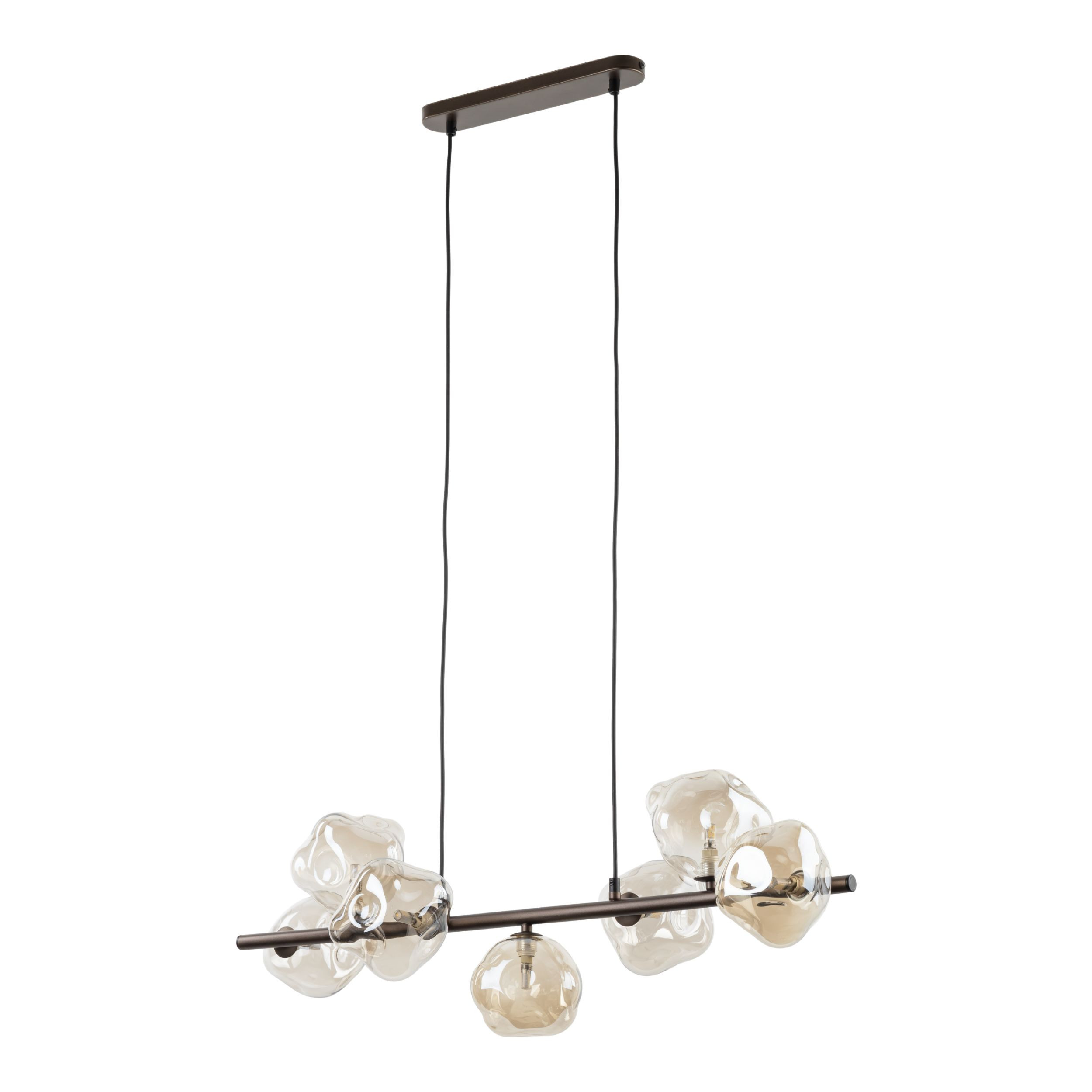 Brązowa Lampa Wisząca Tk Lighting Lava Listwa Nad Stół 7Xg9 Koniakowy Klosz