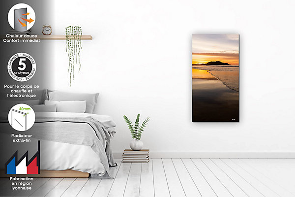 ILO Radiateur électrique Mural Rayonnant 500W Extra Plat Wifi Couché De Soleil