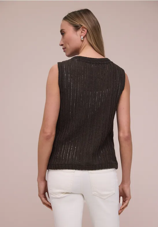 Weste mit V-Neck und Knopfleiste