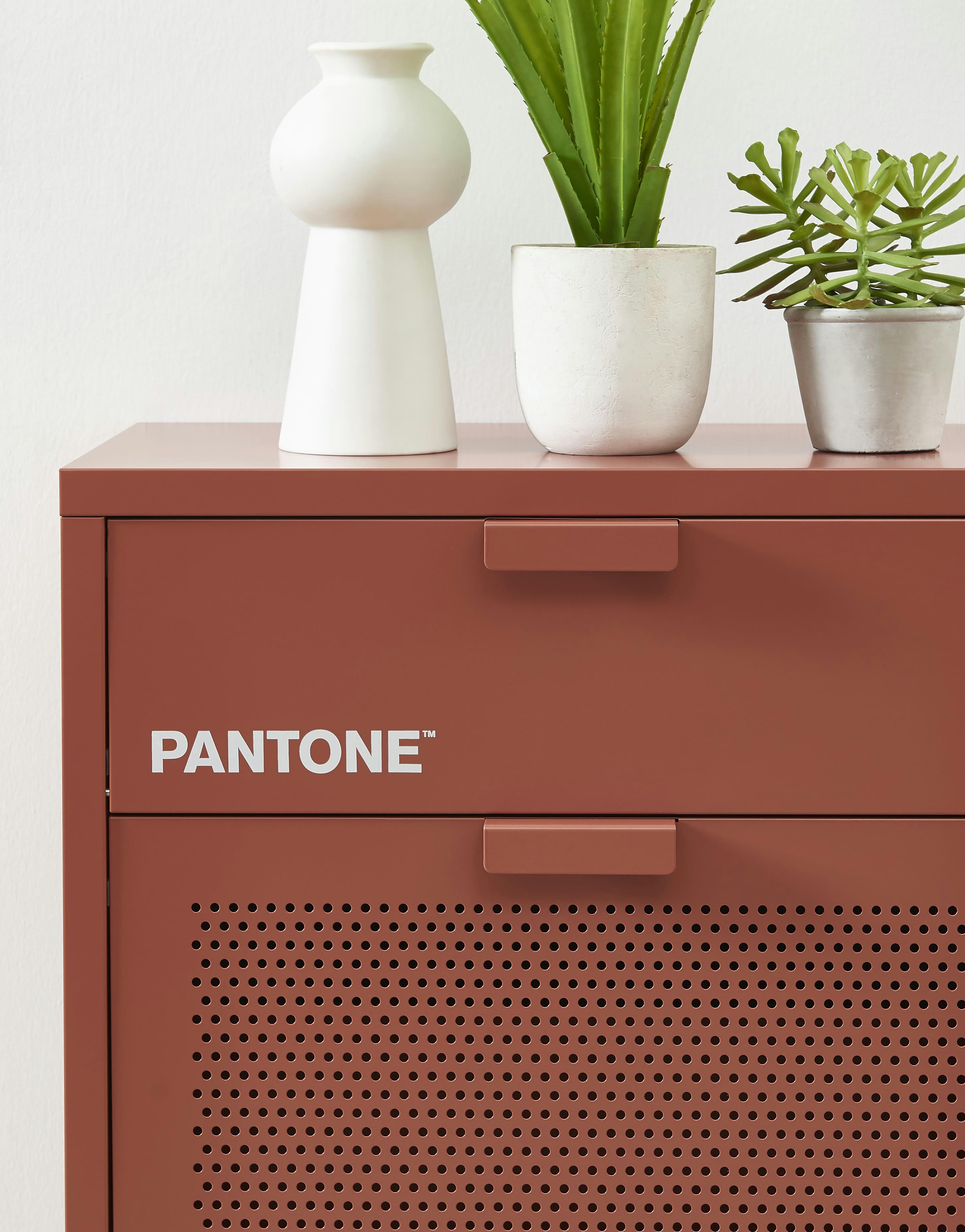 PANTONE - Meuble à chaussures  métal terracotta 55cm