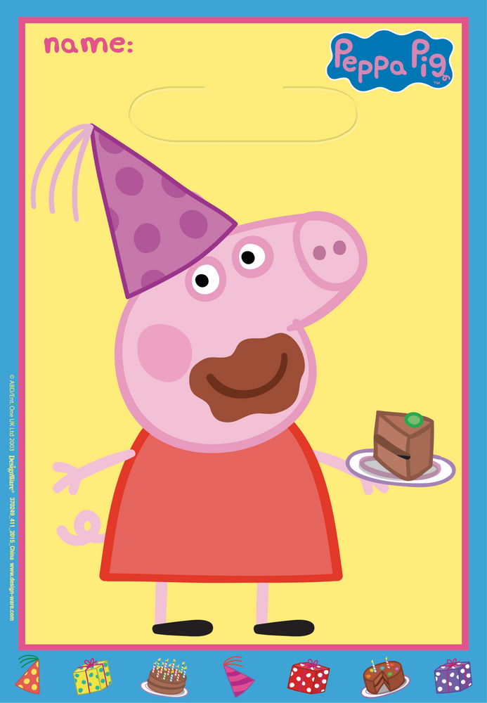 Peppa Pig Birthday Party Favour Bags, 8-pk