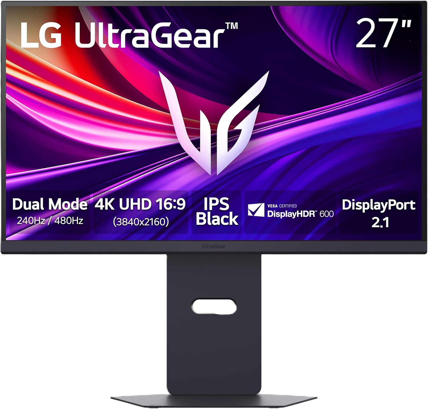 LG 27G850A-B 27-inch Ultragear 4K UHD (3840 x 2160) IPS Gaming Monitor  Dual-Mode 240Hz  1ms  NVIDIA G-Sync Compatible  AMD FreeSync Premium Pro  VESA DisplayHDR 600  HDMI  DisplayPort 2.1  Black
