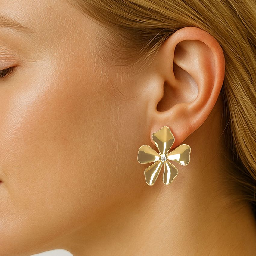 Manfield Gouden statement bloemetjes oorbellen