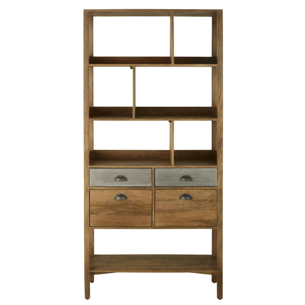 Baryton - Etagère de cuisine 4 tiroirs et métal gris