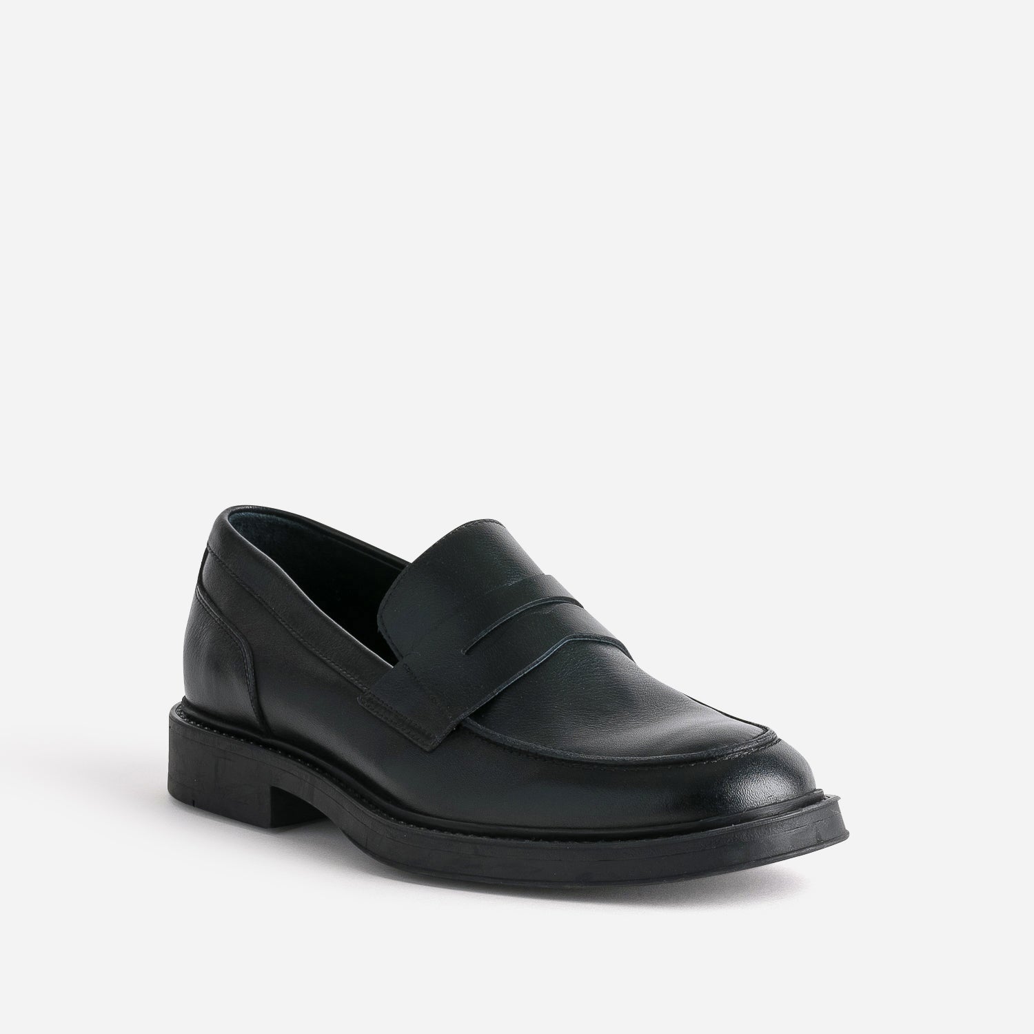 Mocassin noir cuir