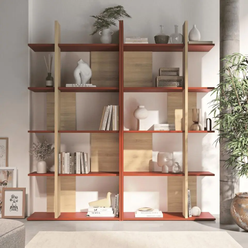 CALICOSY - EPURA Boekenkast woonkamer - Licht hout - 36x90x190 cm