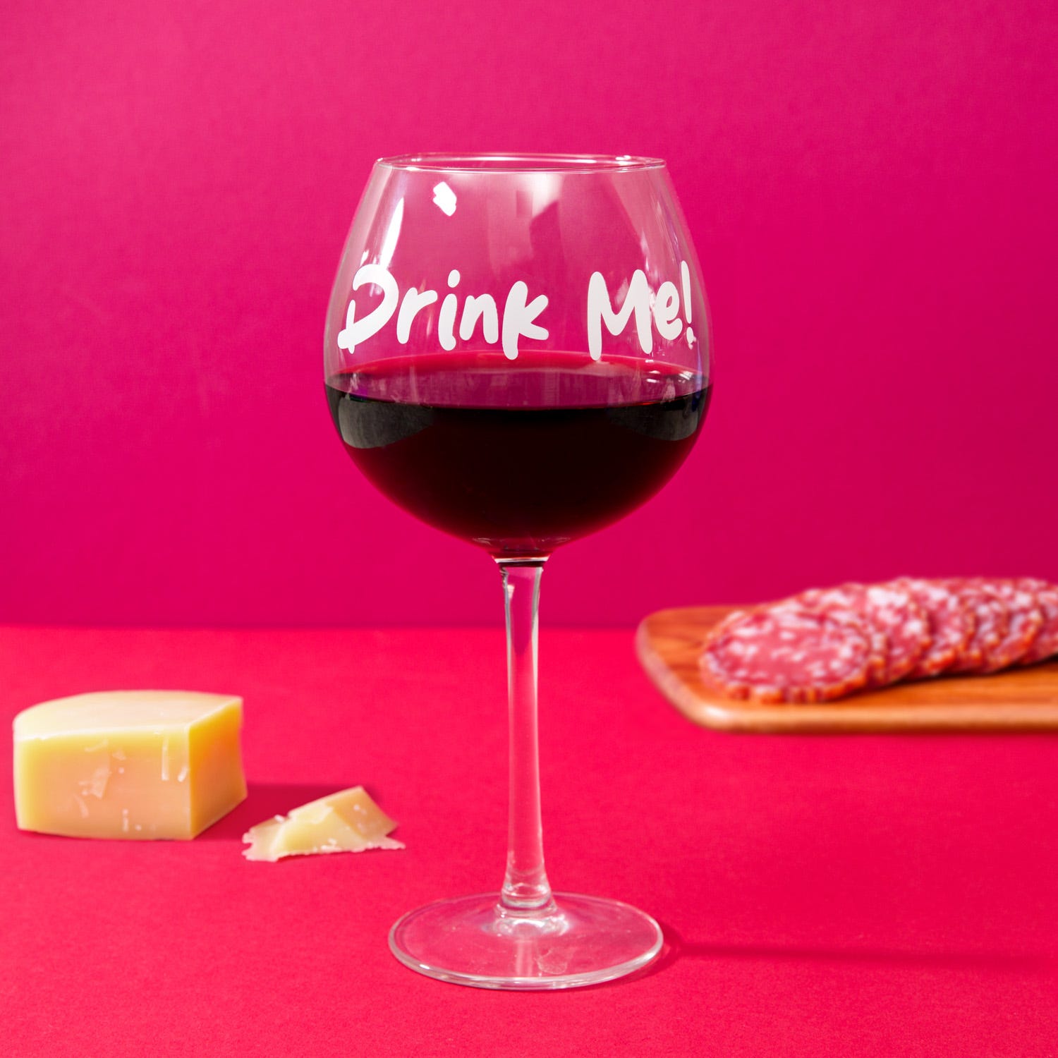 Calice vino in vetro scritta Drink me 580 ml