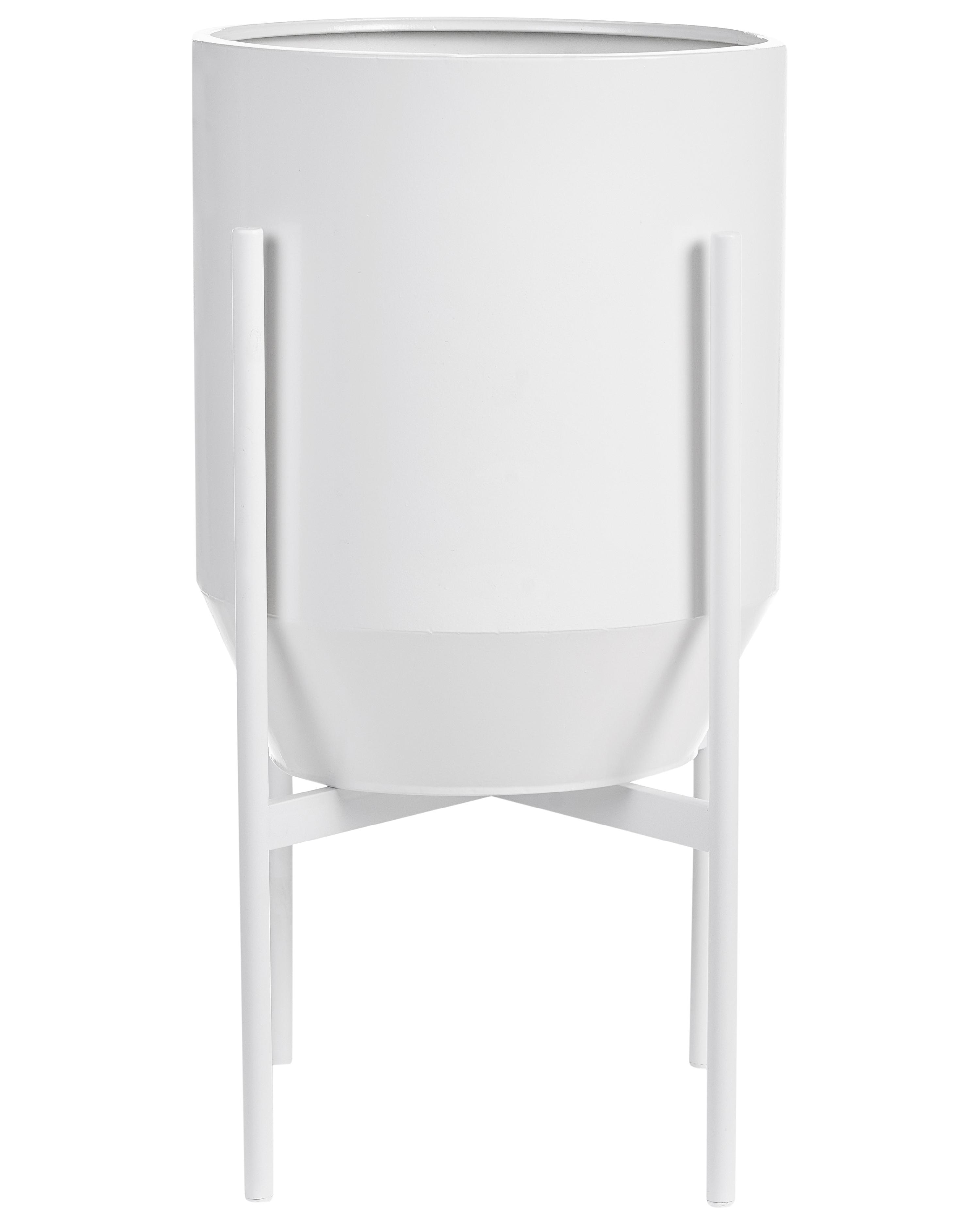 Elevated Plant Pot HYBRIDUM Metal 33 cm White
